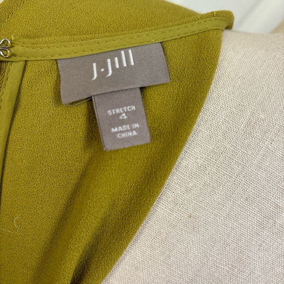 J.Jill Laurel Chartreuse Green Sleeveless Shift Dress Classic Career size 4 - Picture 6 of 7